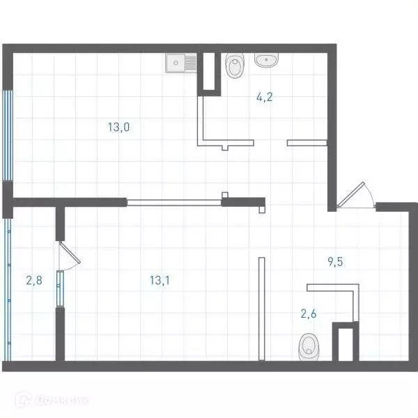 Продаётся 1-к квартира, 43.8 м - Фото 1