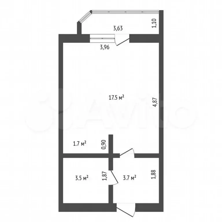 Квартира-студия, 27,6 м, 8/9 эт. - Фото 0