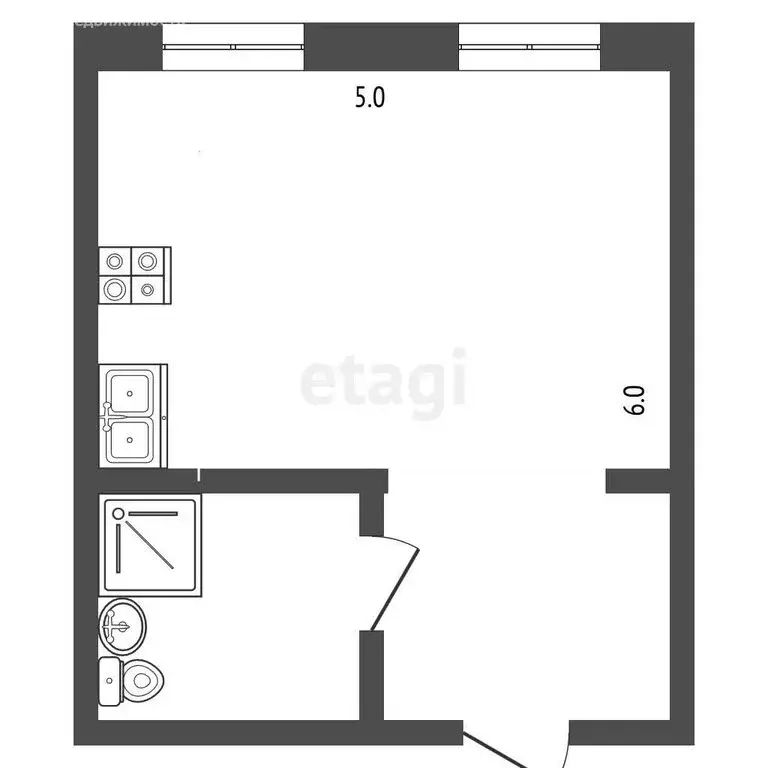 Квартира-студия: Якутск, улица Орджоникидзе, 7/1 (30 м) - Фото 1