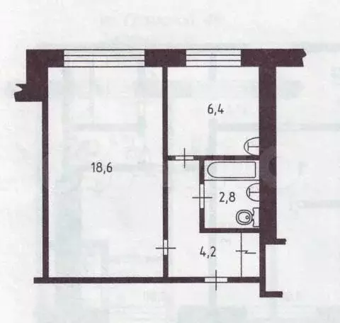 1-к. квартира, 30 м, 1/5 эт. - Фото 0