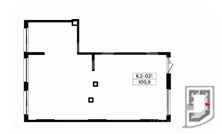 Торговая площадь в Москва № 160 кв-л, 1Вк8 (101 м) - Фото 2