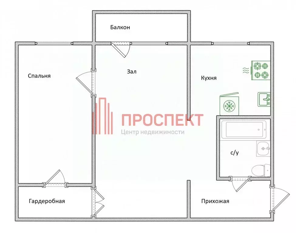 2-к кв. Пензенская область, Пенза ул. Луначарского, 32 (43.8 м) - Фото 1