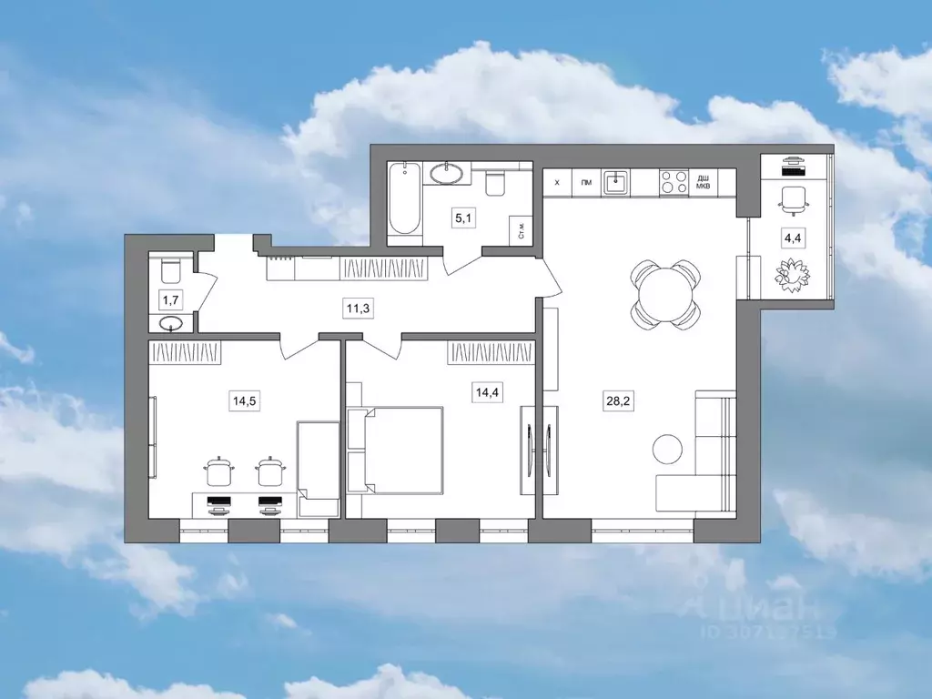 3-к кв. Ростовская область, Неклиновский район, с. Новобессергеневка, ... - Фото 2