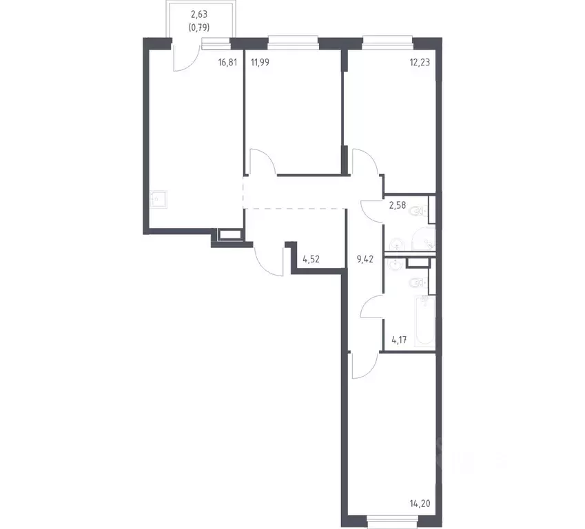 3-к кв. Ленинградская область, Мурино Всеволожский район, Новые ... - Фото 1
