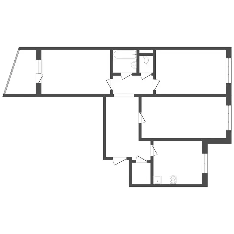 3-комнатная квартира: Тюмень, улица Пермякова, 25 (67.3 м) - Фото 1
