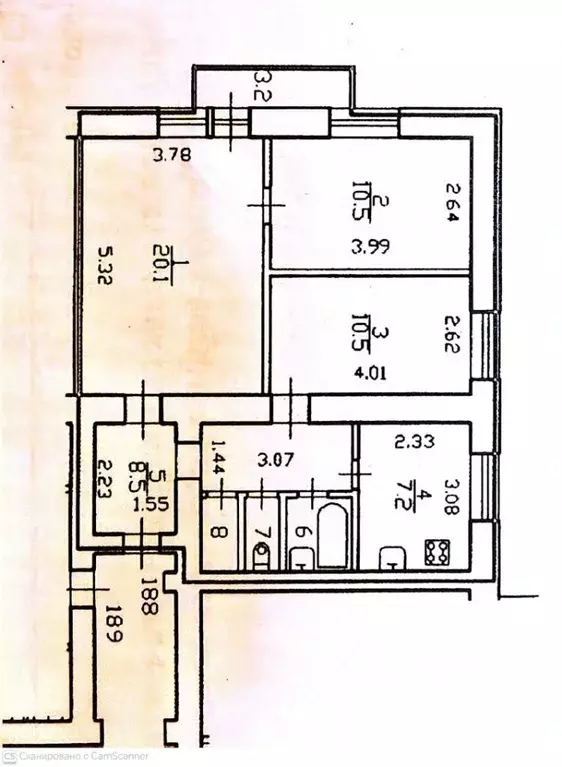 3-к кв. Санкт-Петербург ул. Бутлерова, 32 (61.4 м) - Фото 2