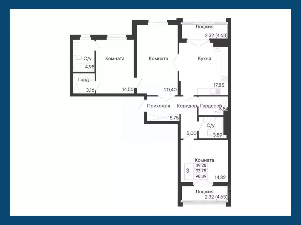 3-к кв. Ростовская область, Ростов-на-Дону Ривьера жилой квартал,  ... - Фото 1