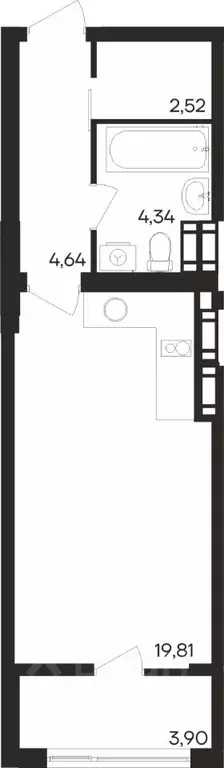 Студия Мурманская область, Мурманск Первомайский округ,  (35.21 м) - Фото 1