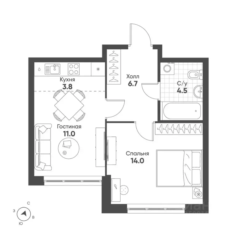 1-к кв. Свердловская область, Екатеринбург Солнечный жилрайон,  (40.0 ... - Фото 1
