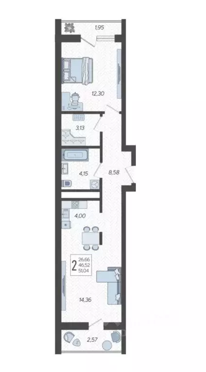 1-к кв. Краснодарский край, Сочи Бытха мкр, ул. Ясногорская, 16/2к5 ... - Фото 1