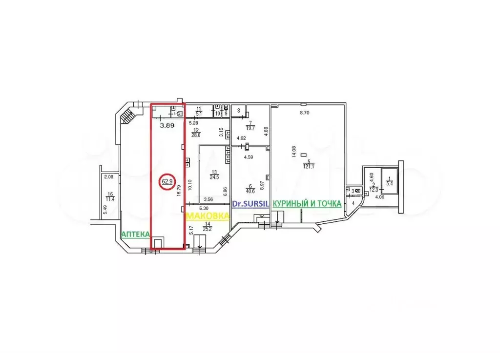 Помещение 62.9 м на трафике от метро - Фото 0