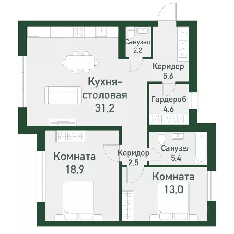 2-к кв. Челябинская область, Челябинский городской округ, пос. ... - Фото 1