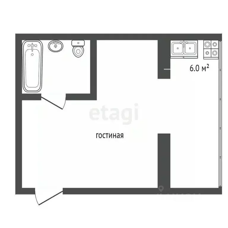 Студия Ростовская область, Ростов-на-Дону Кузнечная ул., 115 (17.0 м) - Фото 0