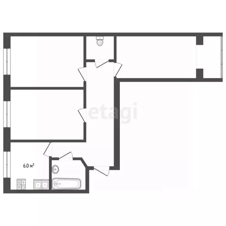 3-к кв. Москва ул. Бажова, 15К2 (62.0 м) - Фото 2