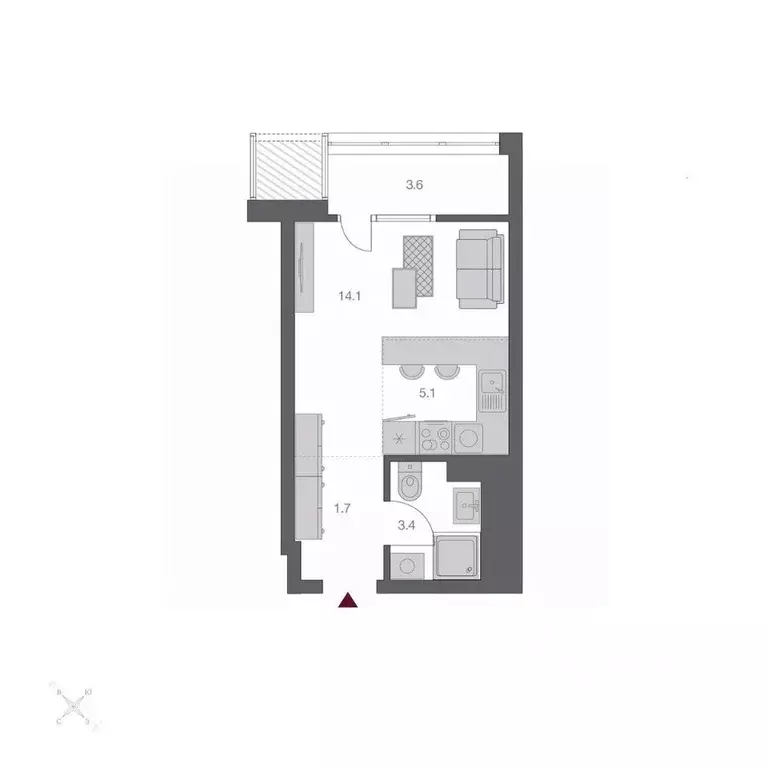 1-к кв. Новосибирская область, Новосибирск Беринг жилой квартал,  ... - Фото 0