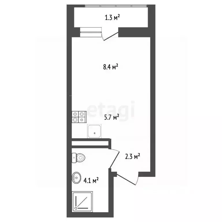 Студия Москва Бартеневская ул., 18к2 (21.8 м) - Фото 2