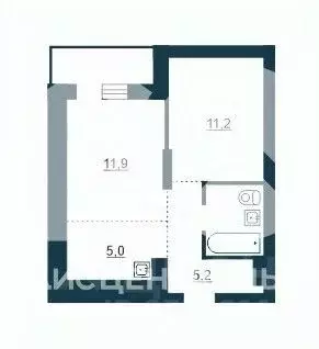 1-к кв. Новосибирская область, Новосибирск ул. Тюленина, 3 (37.0 м) - Фото 2