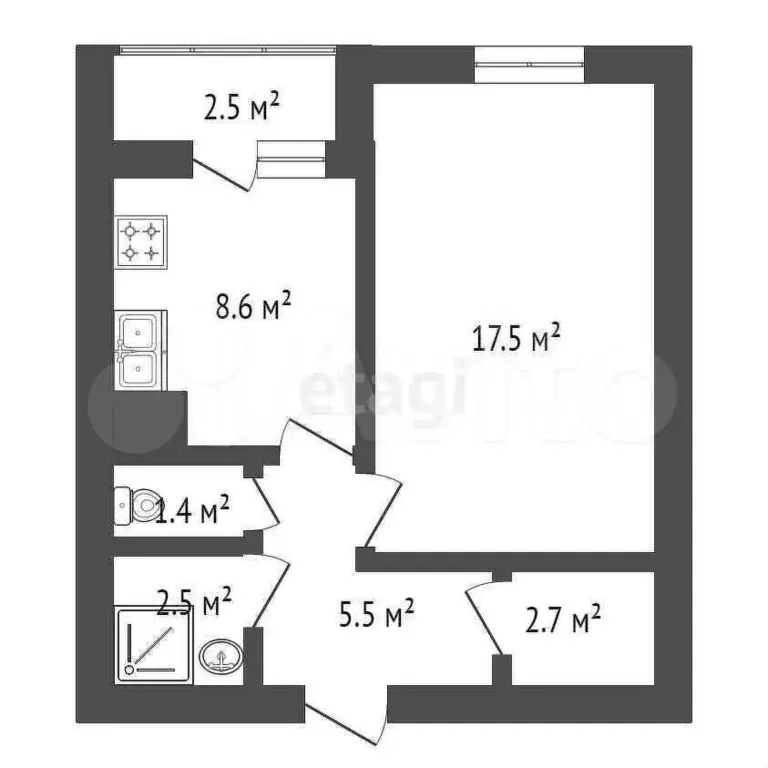 1-к. квартира, 40 м, 10/19 эт. - Фото 0