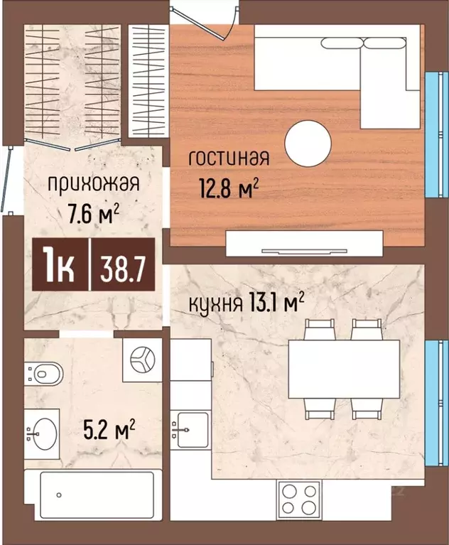 1-к кв. Калининградская область, Светлогорск (38.7 м) - Фото 0