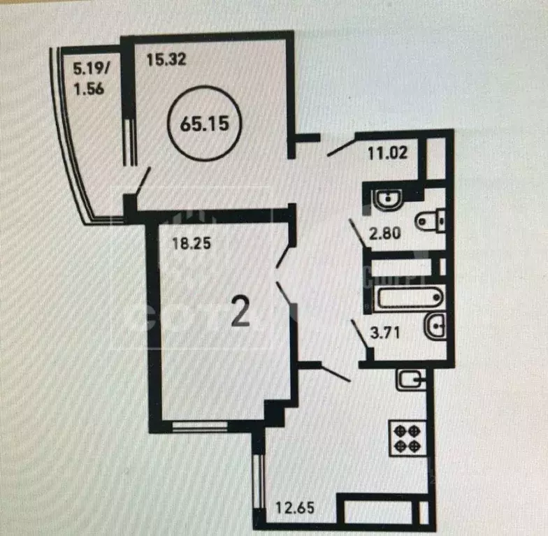 1-к кв. Воронежская область, Воронеж ул. Революции 1905 года, 31Ю ... - Фото 2