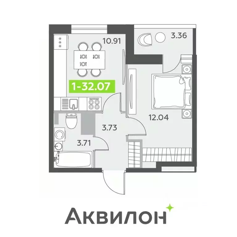 1-к кв. санкт-петербург пос. шушары, (32.07 м) - Фото 0