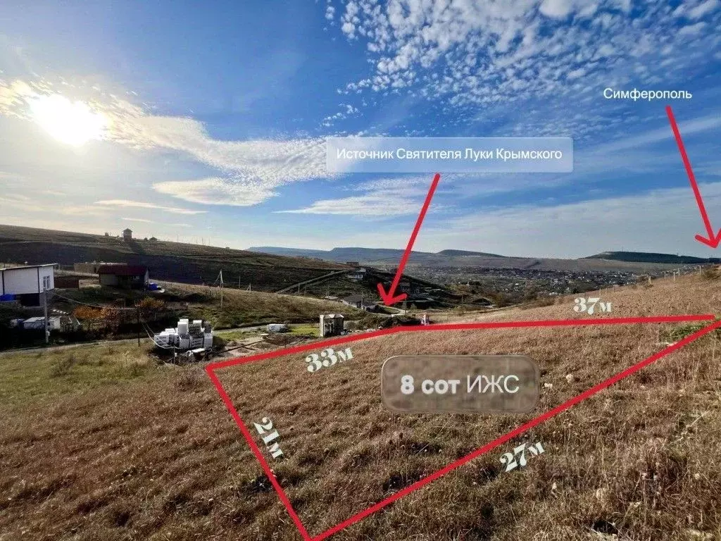 Участок в Крым, Симферопольский район, Перовское с/пос, с. Украинка ... - Фото 1