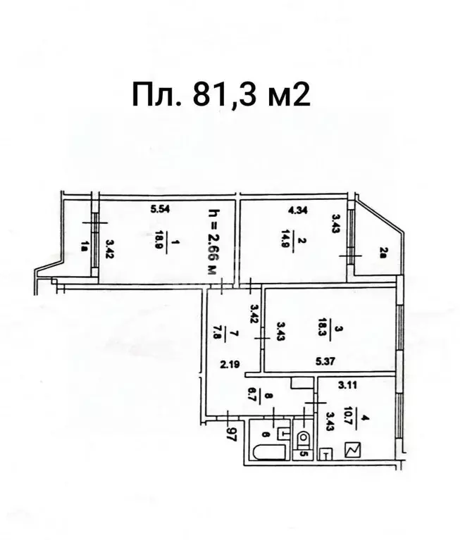 3-к кв. Москва ул. Авиаторов, 30 (81.3 м) - Фото 1