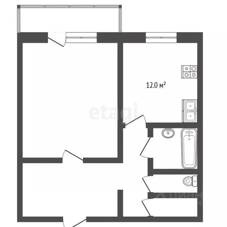 1-к кв. Челябинская область, Челябинск ул. Коммунаров, 94 (41.0 м) - Фото 2
