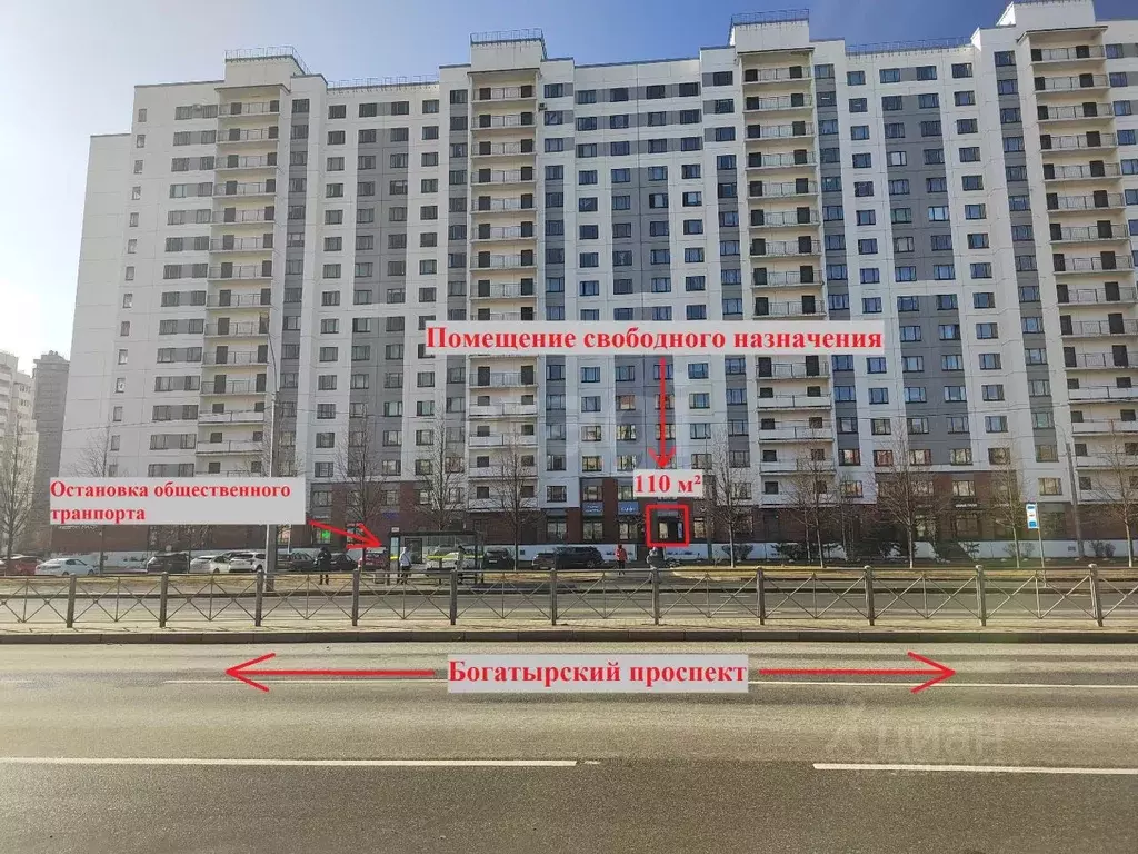 Помещение свободного назначения в Санкт-Петербург Богатырский просп., ... - Фото 1