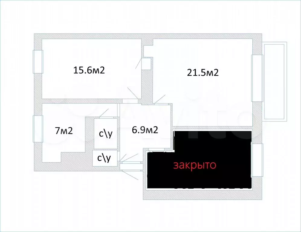 2-к. квартира, 54 м, 4/4 эт. - Фото 0