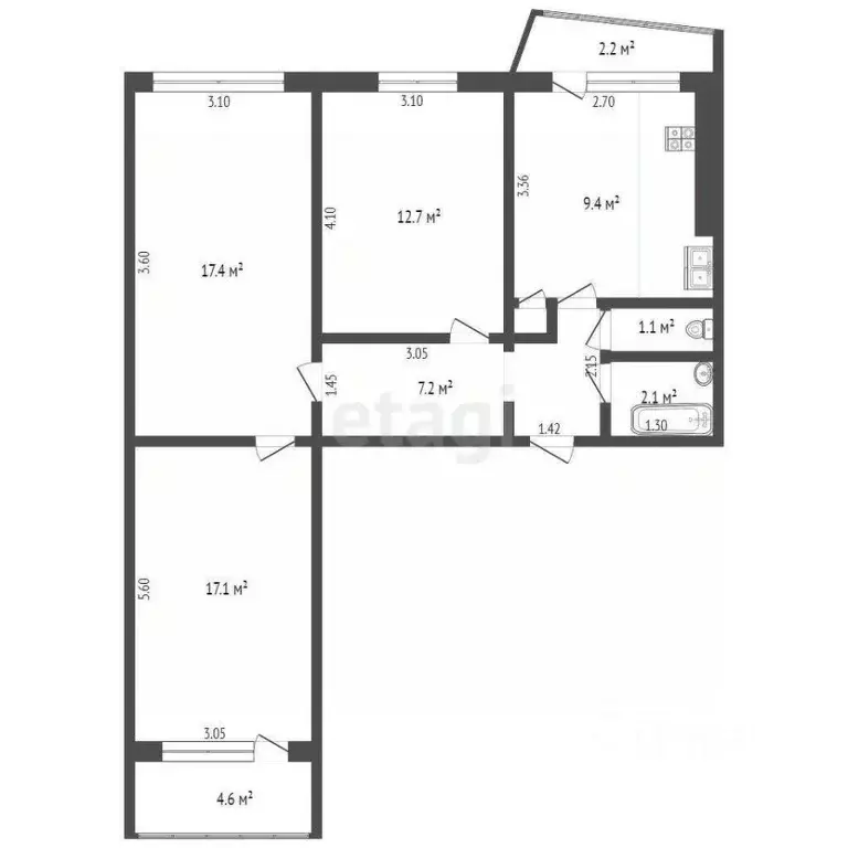 Комната Самарская область, Самара Дачная ул., 33 (17.1 м) - Фото 1