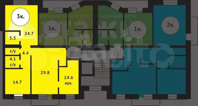 3-к. квартира, 90 м, 1/10 эт. - Фото 0