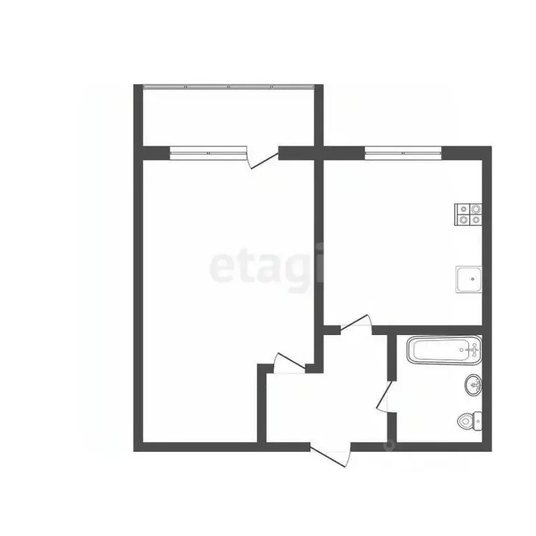 1-к кв. Тюменская область, Тюмень ул. Пермякова, 81 (30.0 м) - Фото 1