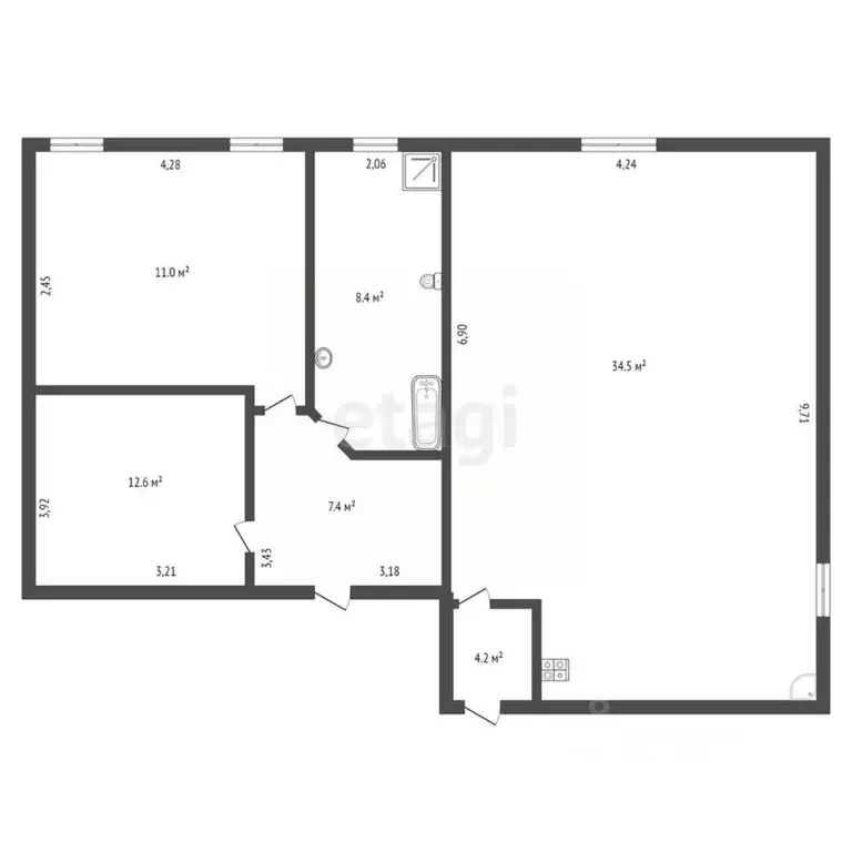 Дом в Амурская область, Благовещенск Батарейная ул., 44/10 (90 м) - Фото 1