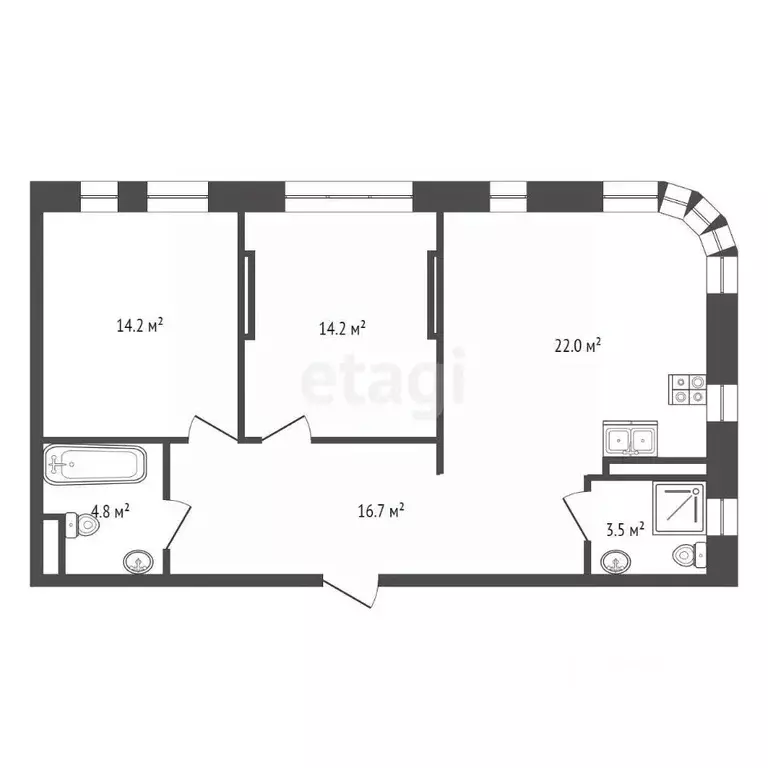 2-к кв. Москва ул. Крузенштерна, 4 (70.0 м) - Фото 1