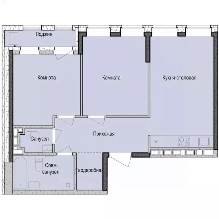 2-к кв. Татарстан, Казань Седьмое Небо жилрайон, Унай жилой комплекс ... - Фото 1