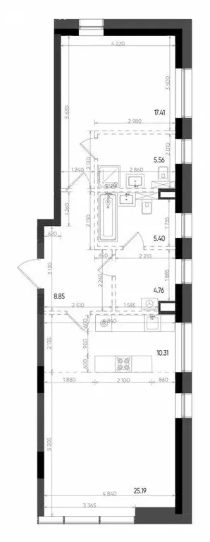 2-комнатная квартира: Казань, улица Меховщиков, 40В (77.48 м) - Фото 1