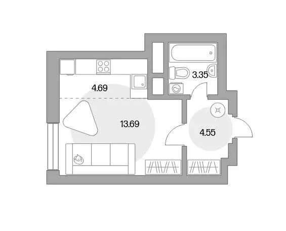 1-комнатная квартира: Красногорск, Ильинский тупик, 1А (30 м) - Фото 0