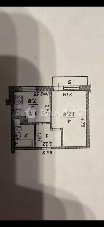 1-к. квартира, 28,3 м, 1/5 эт. - Фото 0