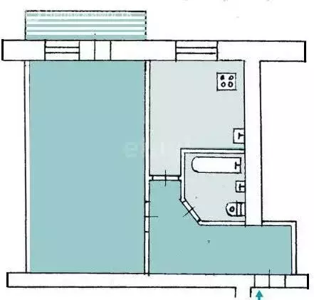 1-комнатная квартира: Иркутск, Профсоюзная улица, 26 (31.6 м) - Фото 1