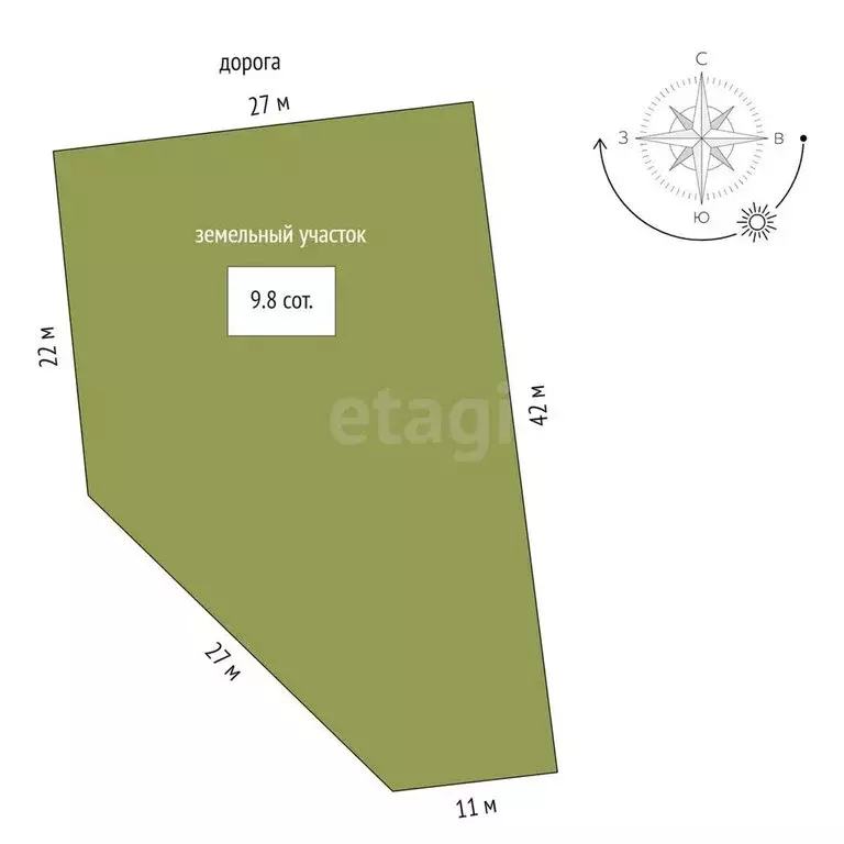 Участок в деревня Цибино, СНТ Цибино (9.8 м) - Фото 1