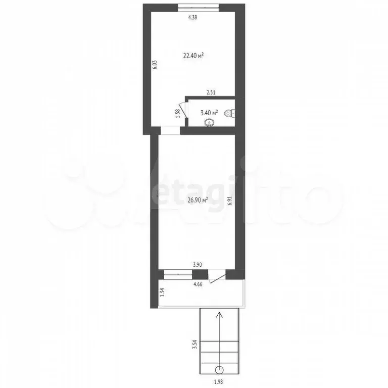 Продам помещение свободного назначения, 52.7 м - Фото 0