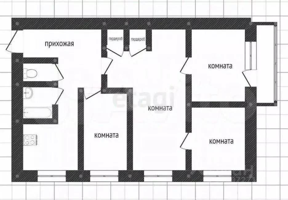 4-к кв. Свердловская область, Нижний Тагил ул. Санаторий Руш, 14 (64.0 ... - Фото 1