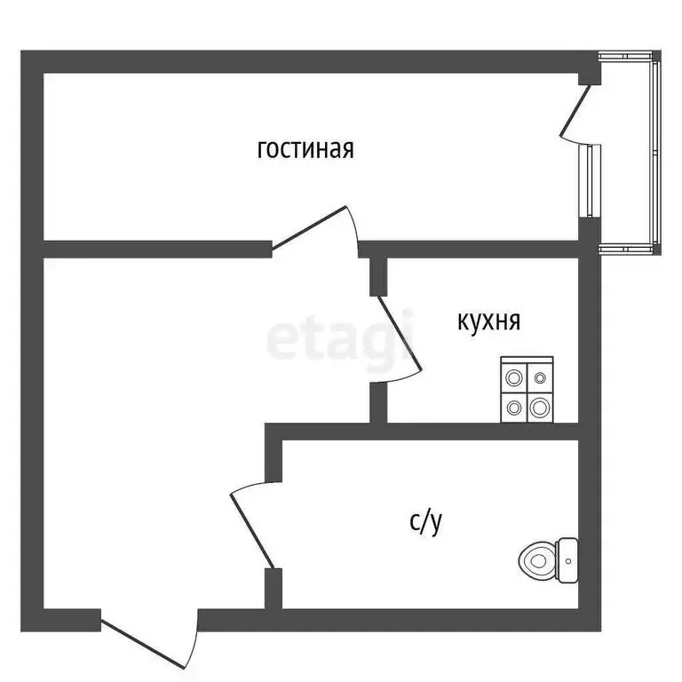 1-комнатная квартира: Троицк, посёлок Троицкая ГРЭС, улица ... - Фото 1