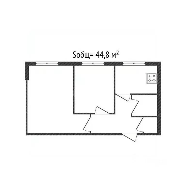 2-к кв. Брянская область, Брянск Красноармейская ул., 160б (44.8 м) - Фото 0