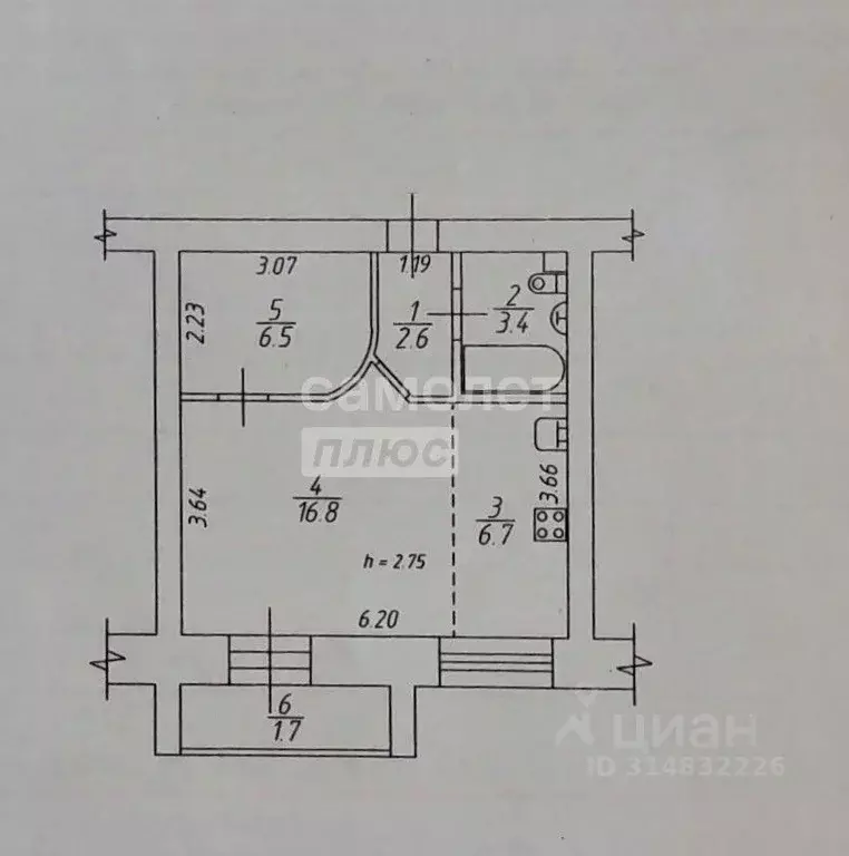 1-к кв. Омская область, Омск Мельничная ул., 87/4 (36.0 м) - Фото 1