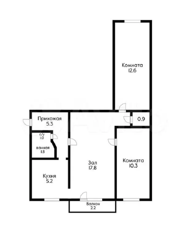 3-к. квартира, 57 м, 5/5 эт. - Фото 0