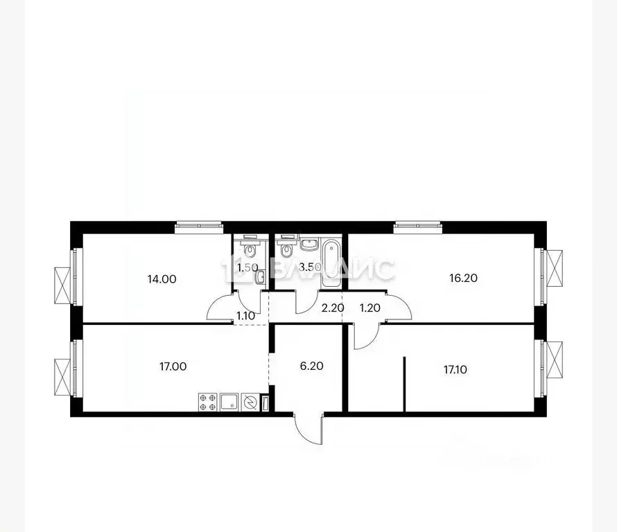 3-к кв. Московская область, Люберцы ул. Весенняя, 12 (80.0 м) - Фото 1