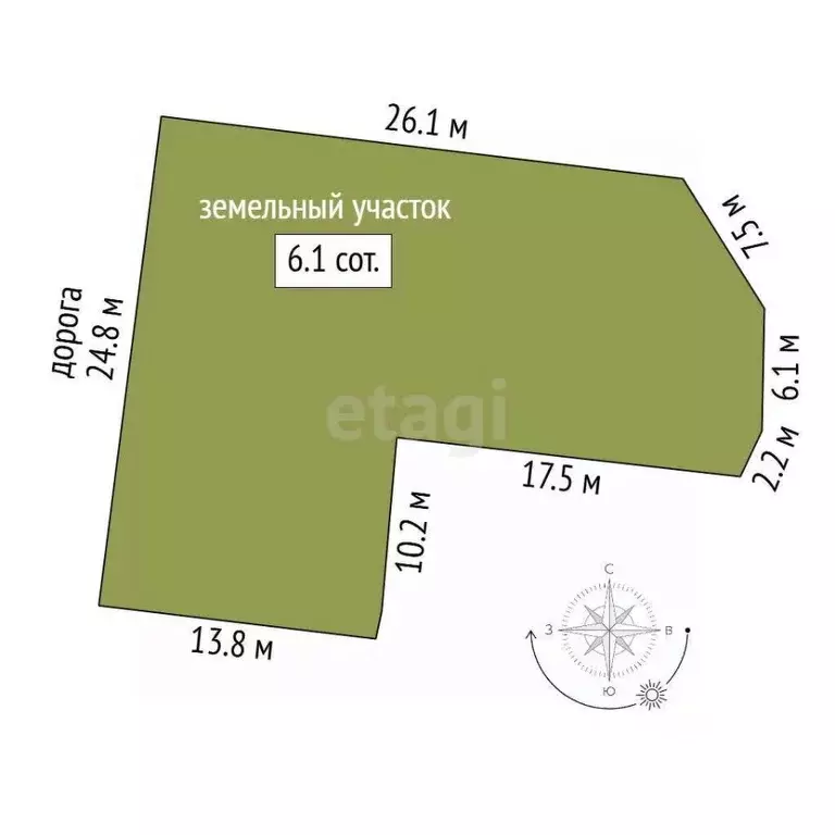 Участок в Свердловская область, Сысерть ул. Механизаторов, 4 (6.1 ... - Фото 2