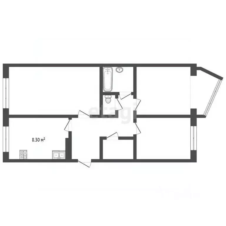 3-к кв. Камчатский край, Петропавловск-Камчатский Солнечная ул., 11/2 ... - Фото 2